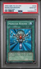 2002 YU-GI-OH! STARTER DECK: KAIBA 1ST ED #036 MONSTER REBORN PSA 10