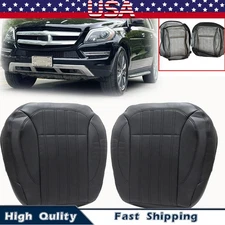 Driver & Passenger Bottom Seat Cover Black For Mercedes Benz GL350 GL450 2013-16