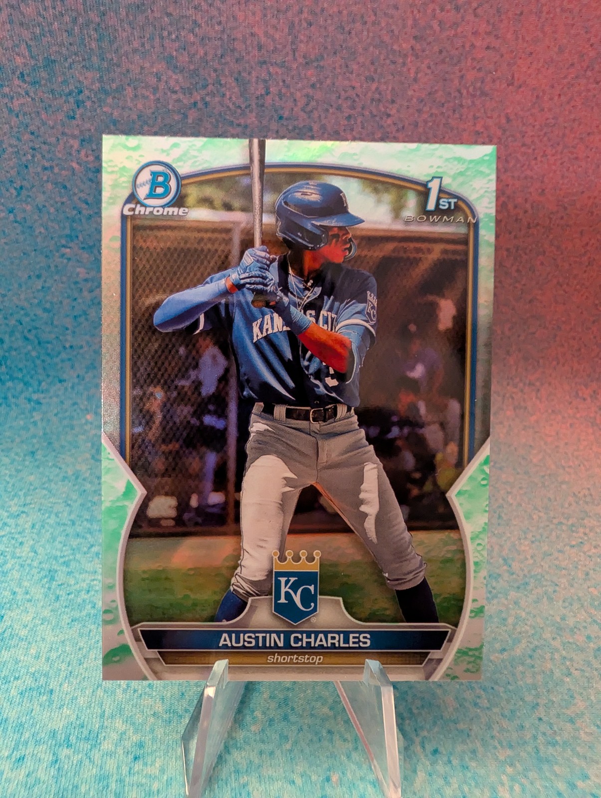 2023 Bowman #BCP-17 Austin Charles Chrome Prospects Lunar Glow Refractors