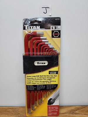 Titan 12713 13pc SAE Extra Long Ball End Hex Key Set