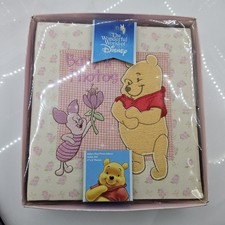 VTG World of Disney Winnie The Pooh Fabric Baby's Photos Book Embroidered 400pic