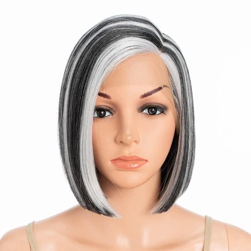 Début Lace Front Wig for Women 9.5-inch Synthetic Hair Straight Grey – 120g