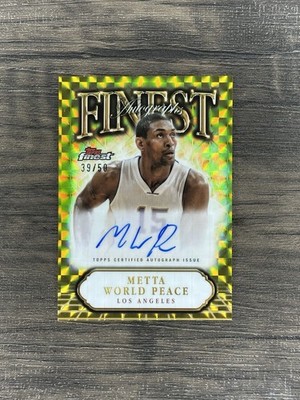 2024-25 Topps Finest Metta World Peace #FA-MW Finest Autographs Gold Geo /50
