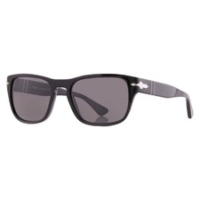 Persol Dark Grey Square Unisex Sunglasses PO3341S 95/B1 55 PO3341S 95/B1 55