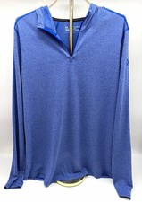 Under Armour Threadborne Men  s Blue Heathered Fitted 1/4 Zip Hoodie XL