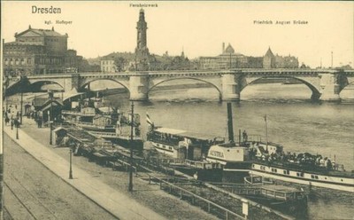 Ansichtskarte  Dresden um 1910 Fernheizwerk Hofopfer Schiffe Austria (Nr.9684)