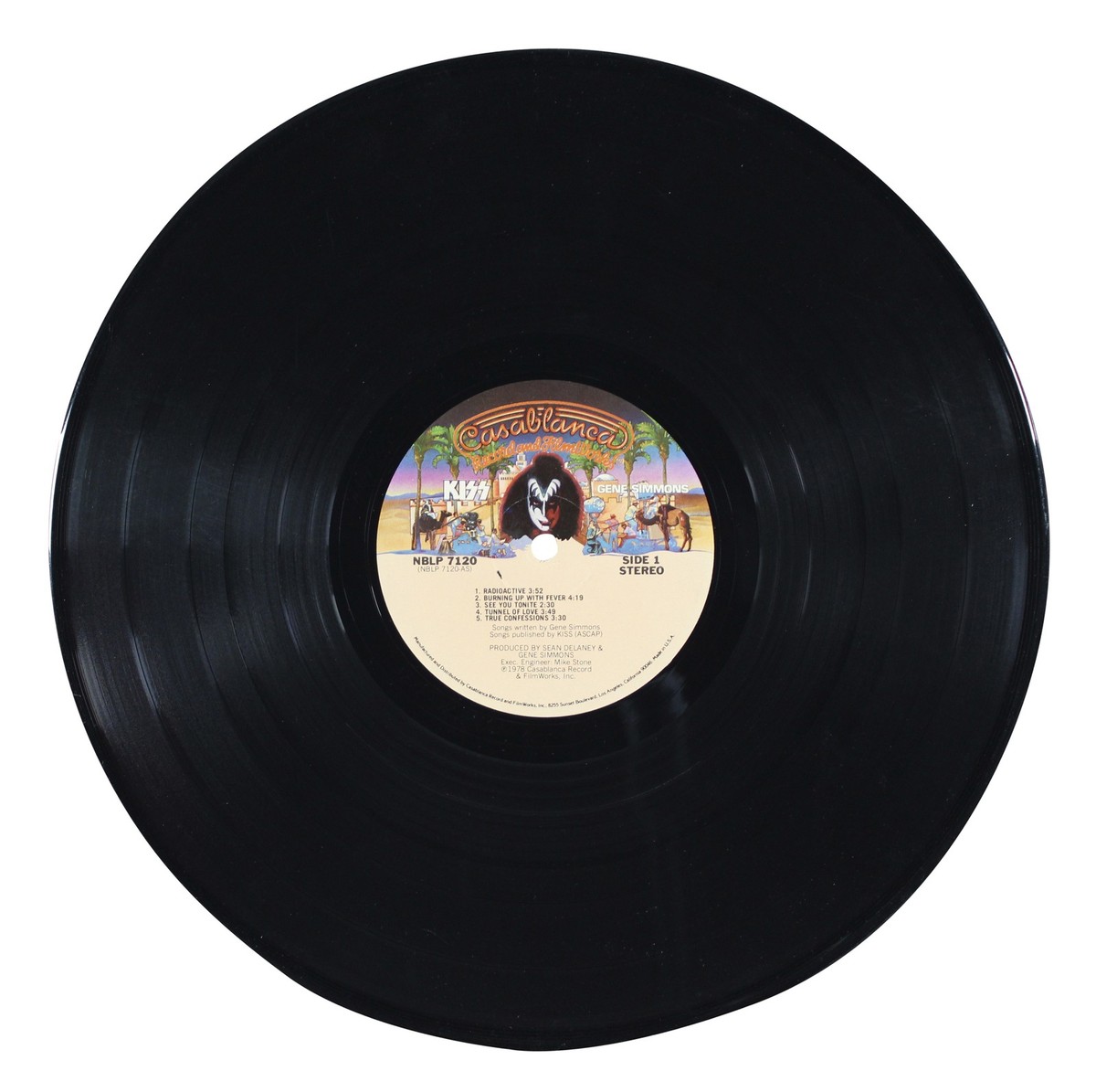 Gene Simmons Authentic Signed KISS Solo 1978 Album Cover W/ Vinyl