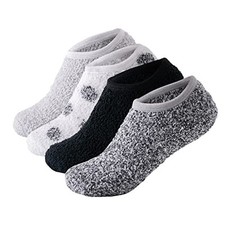  4/6 Pairs Cozy Winter Fuzzy Women Socks White/Gray/Black/Dark Gray 4 Pairs