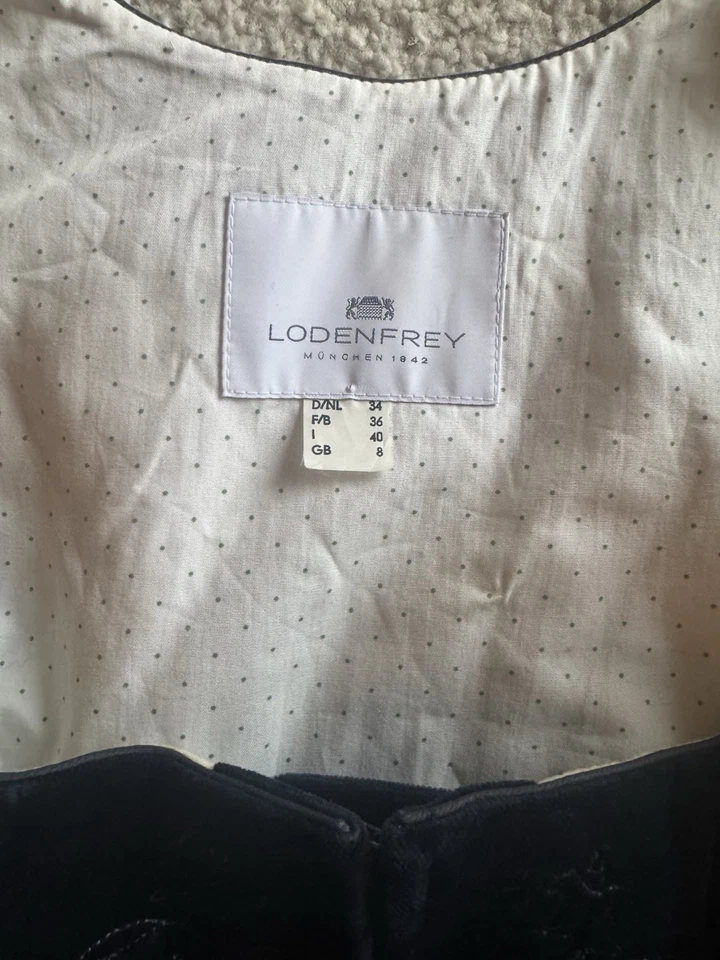 Lodenfrey Dirndl 34 Samt Dunkelblau - Bild 2 von 4