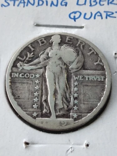 1919 25c Standing Liberty Silver Quarter Philadelphia