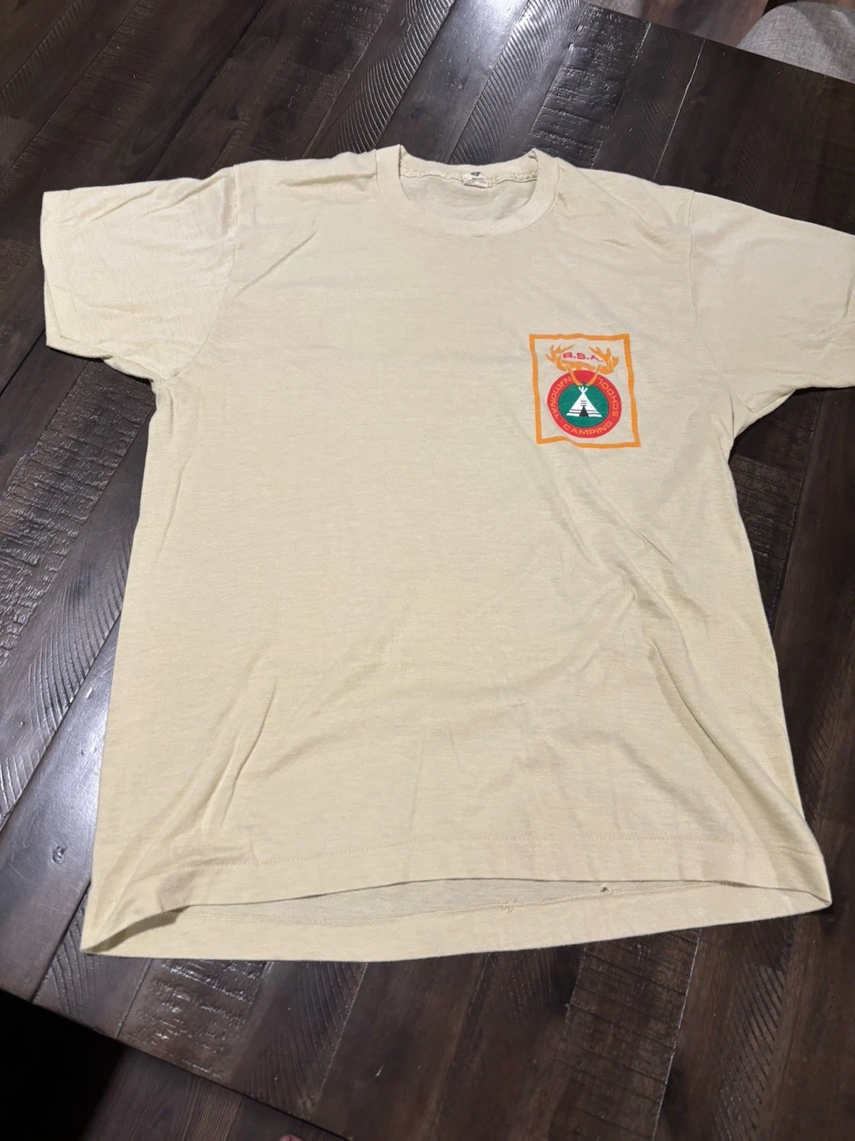 Vintage 1970s-1980s Screen Stars Made In USA National Camping School T Shirt XL