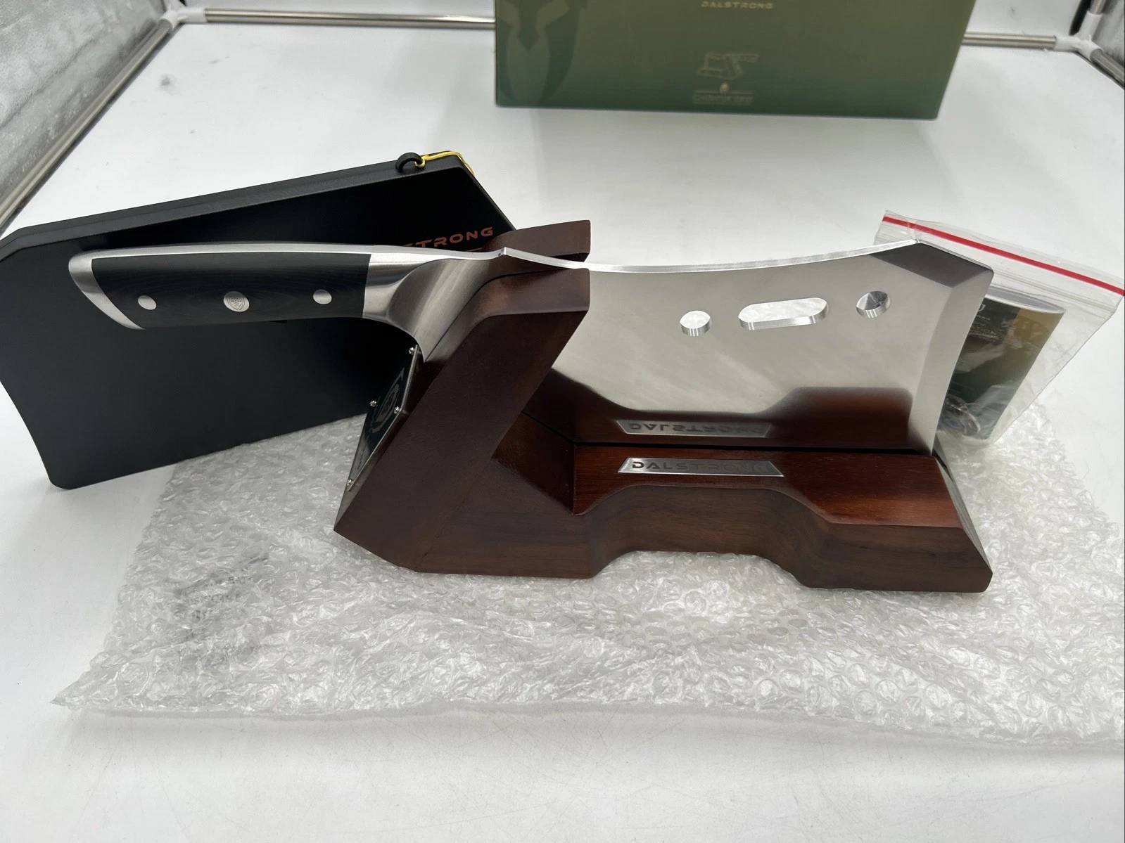 Dalstrong Obliterator Meat Cleaver Knife 9 inch - Wood Stand & Sheath - 3lbs ...