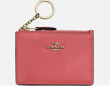 COACH Mini Skinny Id Case  Leather Watermelon (Tropical Pink)  88250 NWT