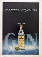1980 Seagram&rsquo;s Extra Dry Gin Original Vintage Advertisement Good Name Print Ad