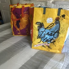 TRADER JOE'S Rare Orange Chicken and Delaware First State  Reusable Bags BNWT