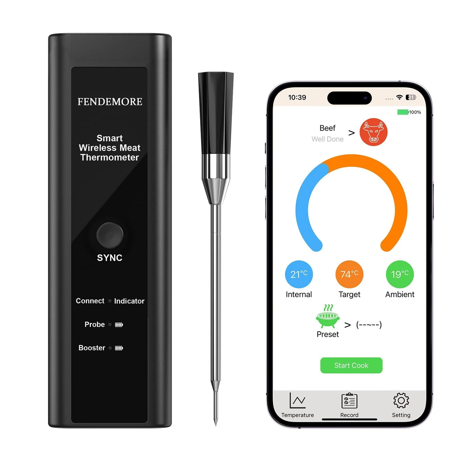 Digital Meat Thermometer, Wireless Bluetooth and Instant Read BBQ Thermometer...