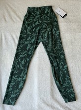 Nike One Women's High-Waisted Printed Green/Blk Leggings Dri-Fit XS NWT MRSP 70