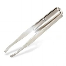 Stainless Steel LED Light Tweezers Precision Eyebrow Hair Remover