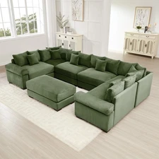 Oversized Living Room Modular Sectional Sofa Couch Set w/O Ottoman Deep Seat
