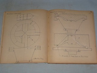 1928 29 LOT OF 2 HANDSKETCHED HANDWRITTEN PATERN MAKING MOULDING NOTEBOOKS