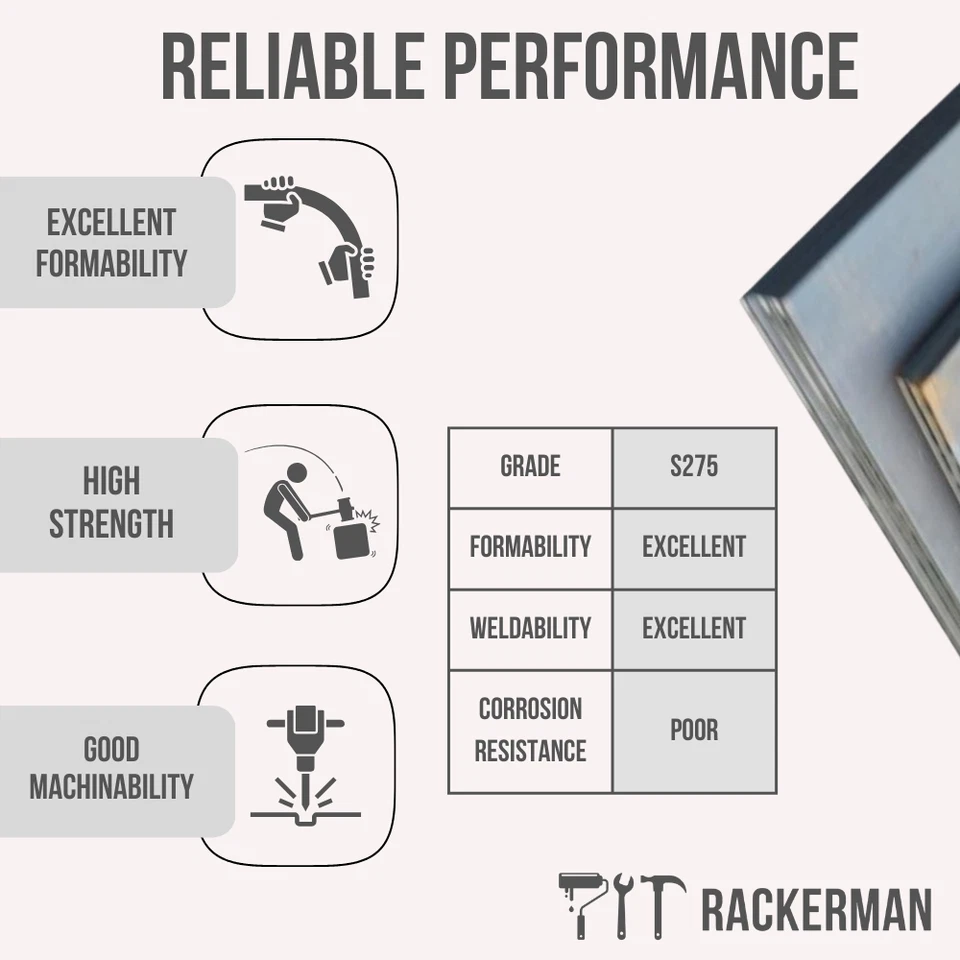 Mild Steel Sheet Metal Square Plate Panel S275 2m x 1m 2500x1250mm 3m x 1.5m - Image 2 of 4