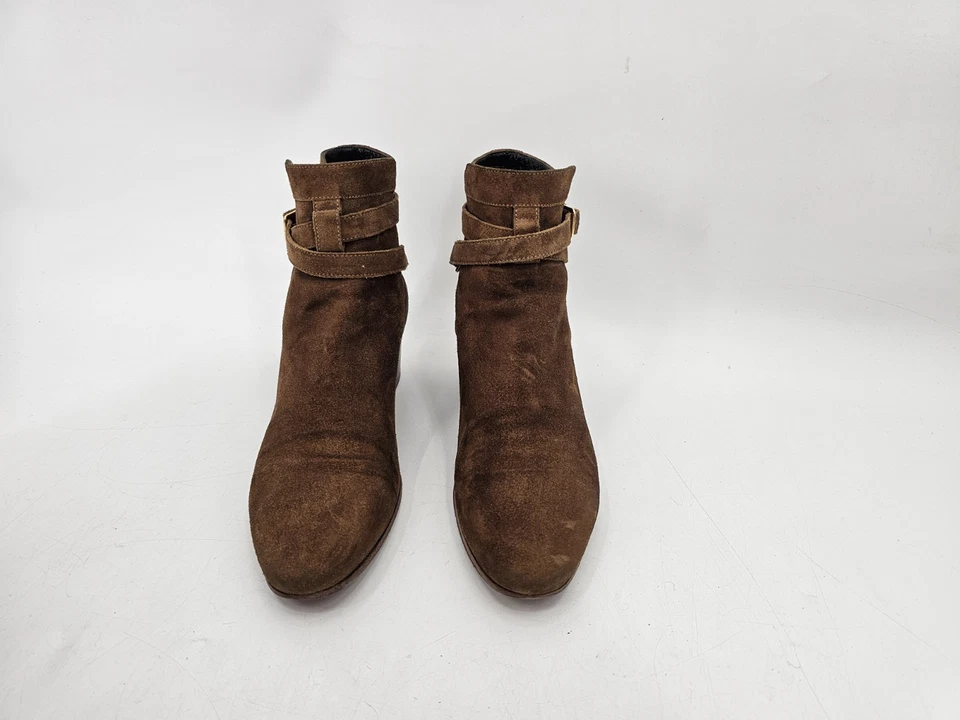 YSL Saint Laurent Jodhpur Ankle Boots Women Size 38  Beige Suede - Image 3 of 4
