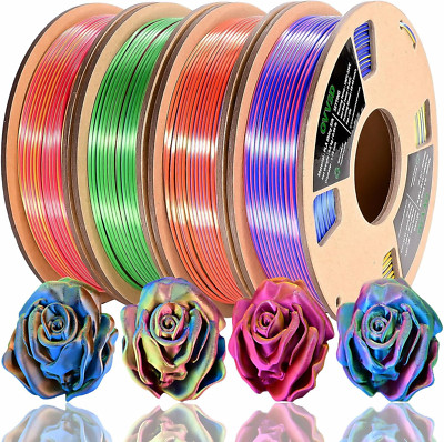 OVV3D PLA Filament 1.75Mm, Tri-Colors 3D Printer Filament, Rainbow PLA Filament