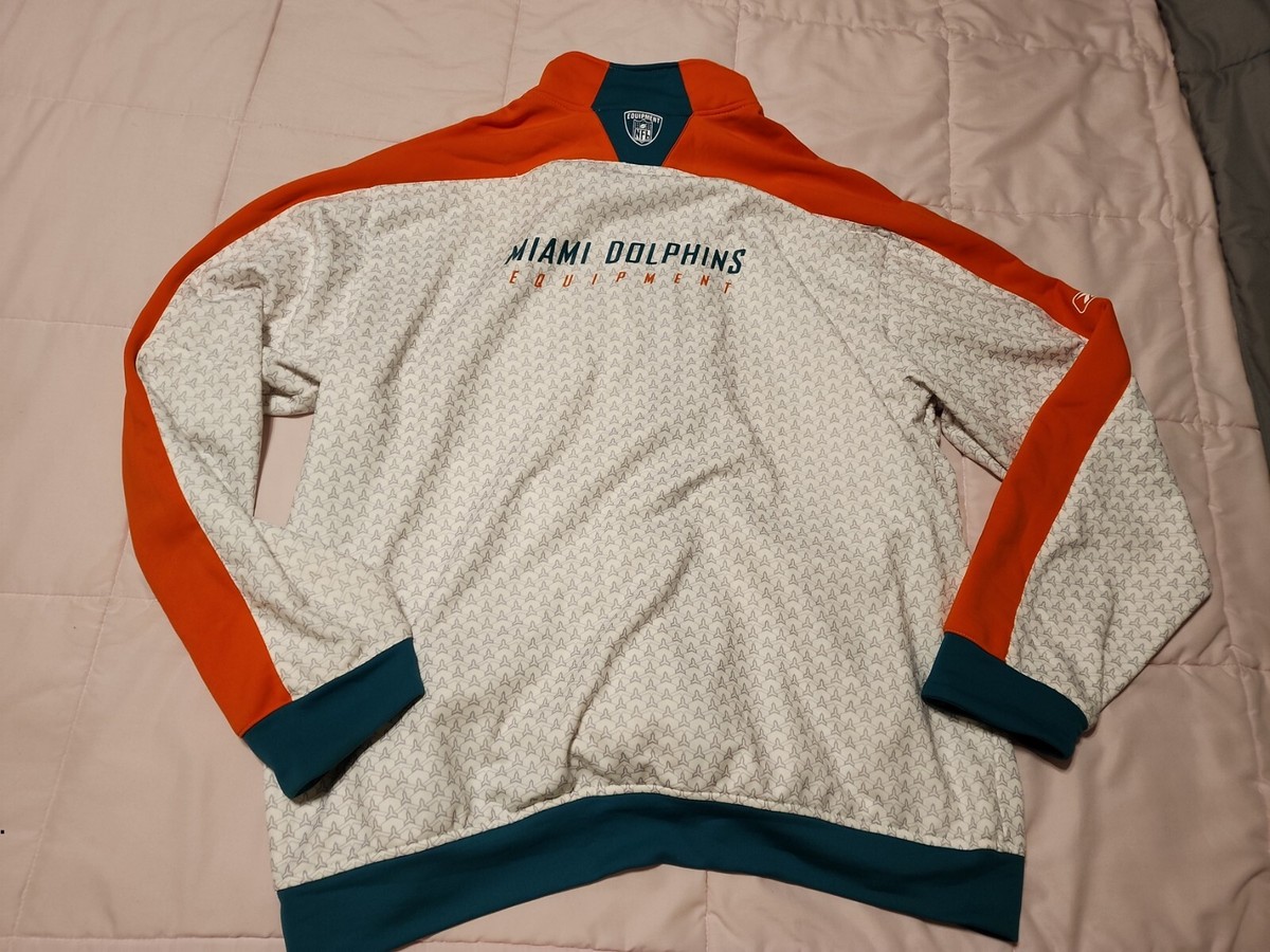 NFL Equipment Reebok Authentic Miami Dolphins Full Zip