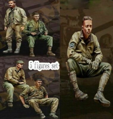 Maquette 1/35 Nemrod, 3 Figurines Résine Soldats US GI Infantry, Seconde Guerre Mondiale