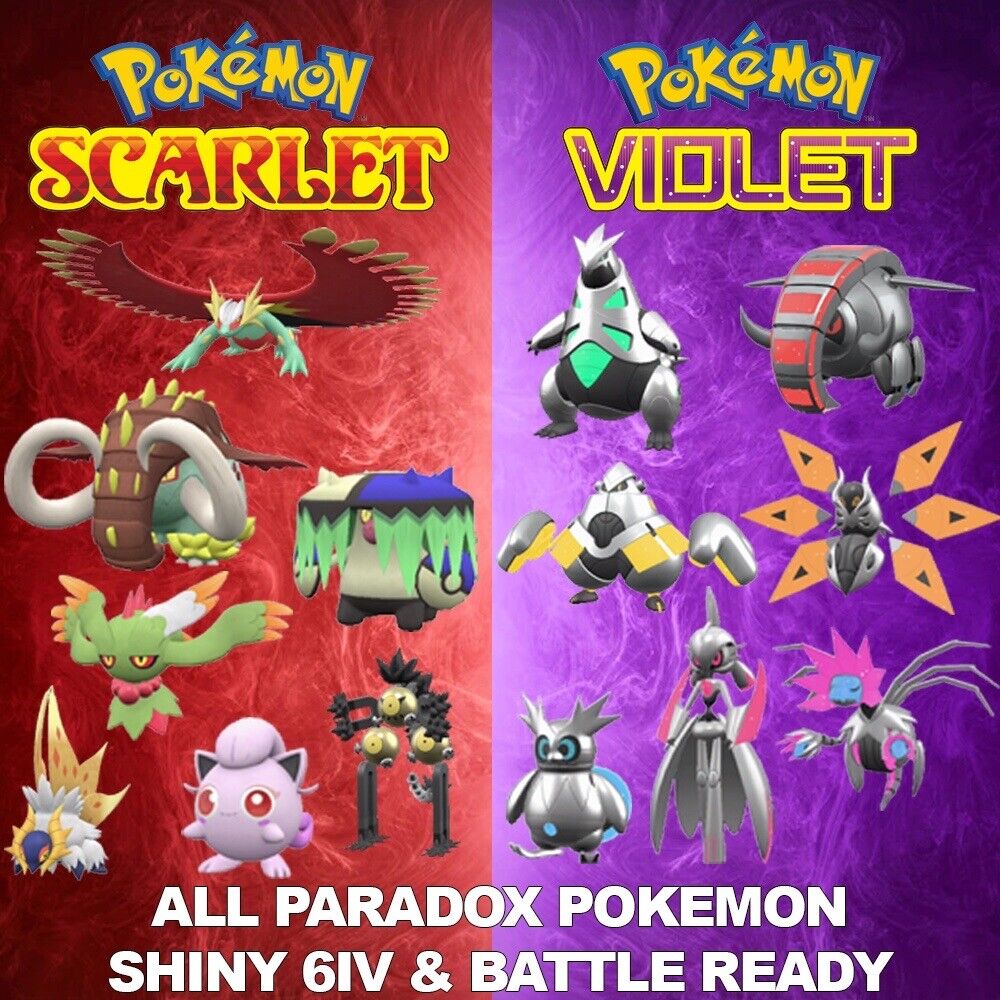 Pokemon Scarlet and Violet ✨Shiny 6IV Paradox Pokemon (ALL Scarlet  EXCLUSIVES)✨