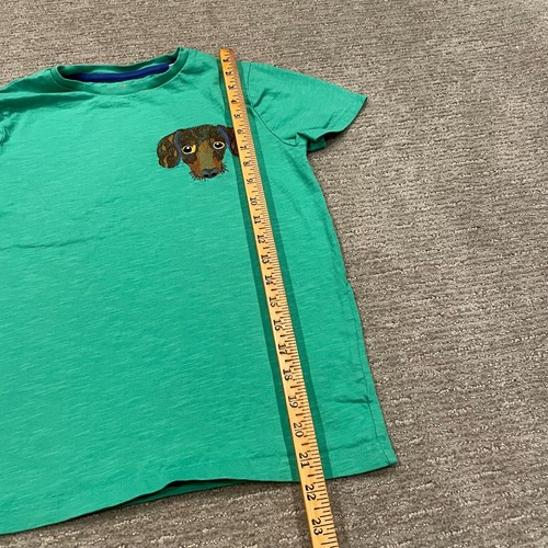 Baby Boden Shirt Boys 11/12 Green Dog Dachshund Embroidered Puppy Casual Cotton - Picture 6 of 11