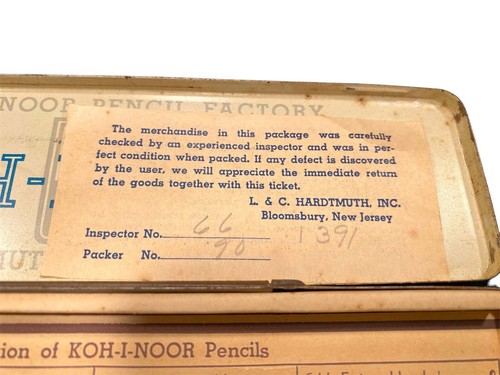 Vintage Koh-I-Noor L & C Hardtmuth, Inc TIN + 5 Drawing Pencils 1500/4H in Tin - Picture 11 of 11