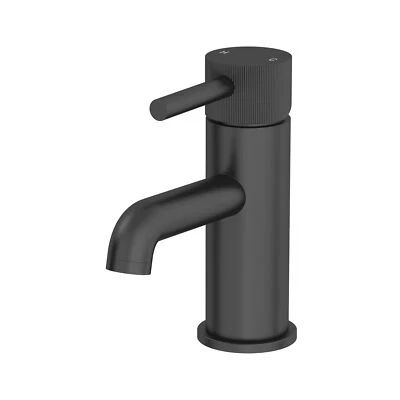 AFFINE Matt Black Basin Tap Sink Mixer Bathroom Mono Taps Single Lever Modern Fluted