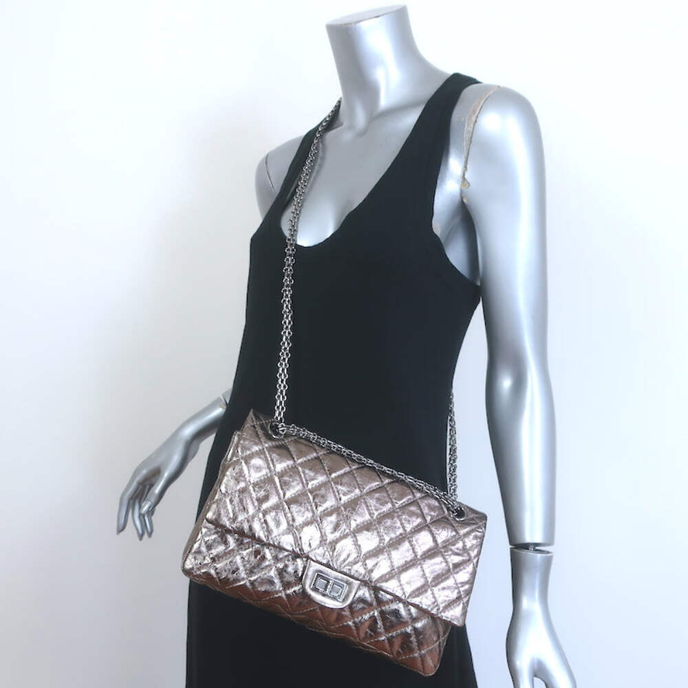 Chanel 07A 2.55 Reissue 226 Flap Bag Bronze Quilted Metallic