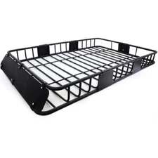 Heavy-Duty 61" Roof Rail Rack Basket Cross Bars Top Mount Cargo Carrier Extend