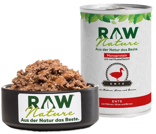 RAW Nature Nassfutter Ente 800g – Große Dose, Monoprotein, getreidefrei & natürl - Bild 2 von 5