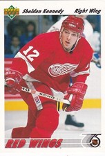 1991-92 Upper Deck #408 Sheldon Kennedy- Detroit + (Yes 4 Free Mystery Cards)