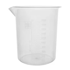 Plastic Beaker, 2000ml - Polypropylene - Raised Graduations - Eisco Labs