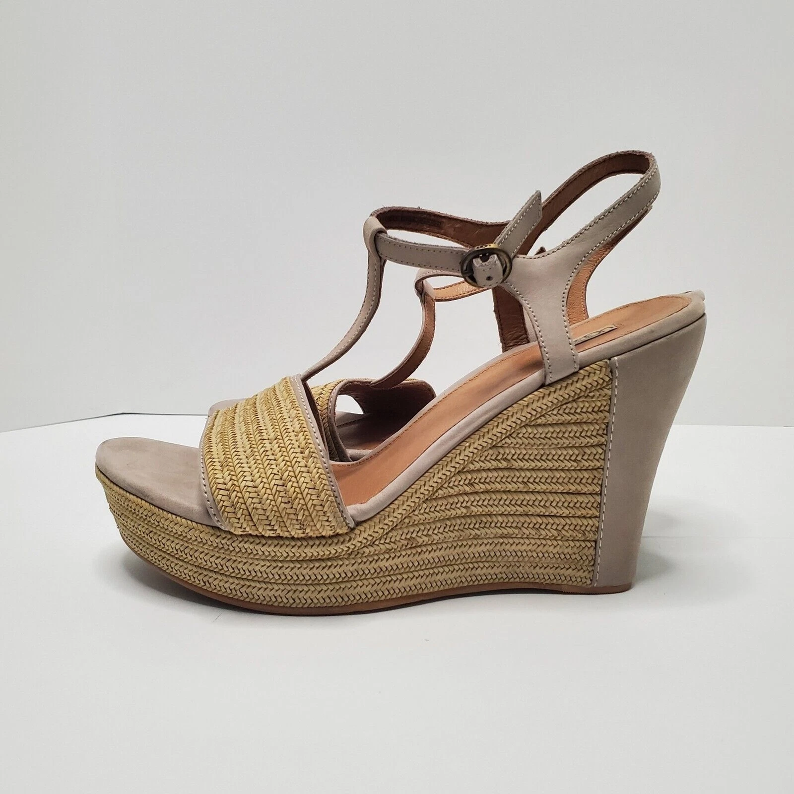 Sandali UGG donna taglia 9 5 boho espadrillas zeppa plateau cinturino punta aperta