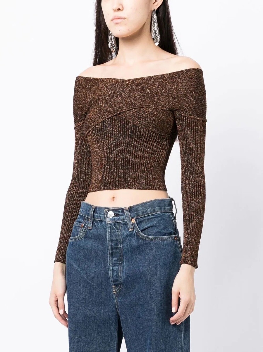トップス Louren off shoulder knit tops BROWN トップス Louren off shoulder knit tops BROWN OFF-THE