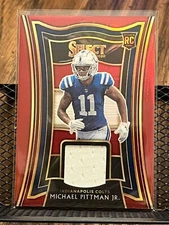 MICHAEL PITTMAN JR 2020 PANINI SELECT COLTS ROOKIE RED PRIZM JERSEY PATCH RELIC!