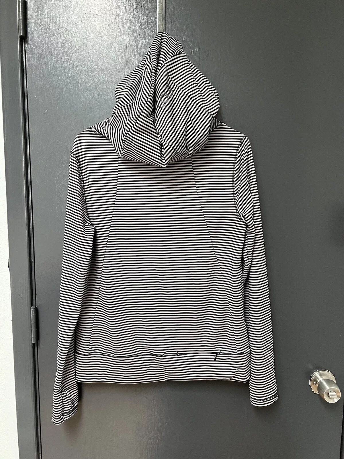 lole esma gray striped hoodie