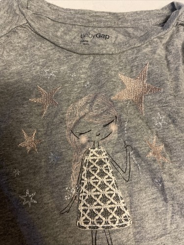 2 Girls top shirt Grey Long Sleeve Fairy babyGap + PL Kids powder blue mermaid 5 - Picture 6 of 7