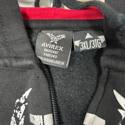 DE COLECCIÓN Y2K | Avirex Bordado Negro Cremallera Sudadera con Capucha Clásicos Originales Nueva York - Imagen 7 de 9