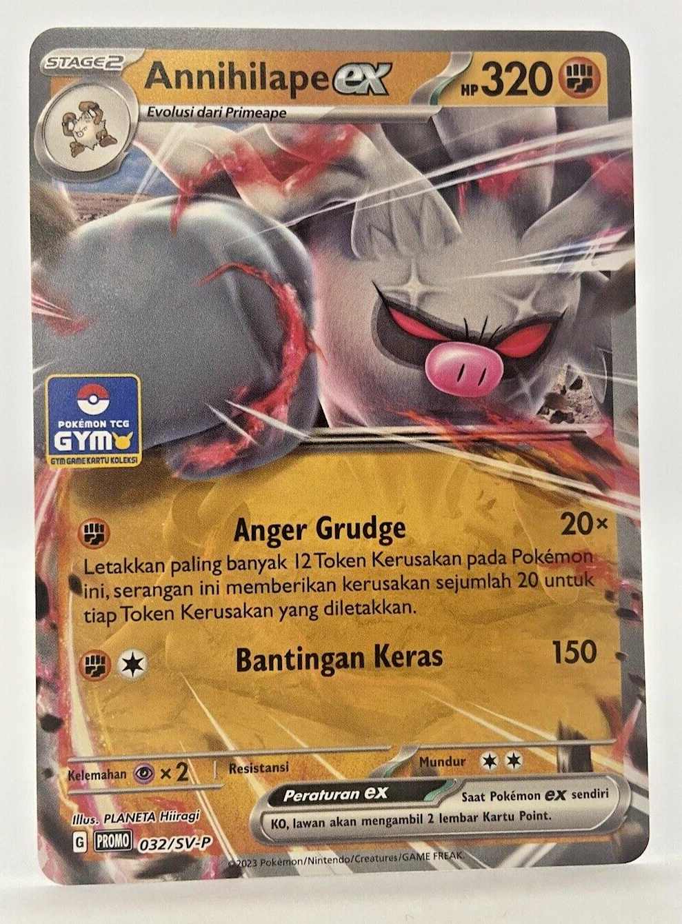 Special Pokémon TCG Indonesia Annihilape EX Gym Promo 032/SV-P Near Mint