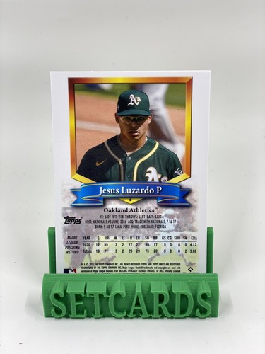 2021 Topps Finest Flashbacks Jesus Luzardo #8 Athletics Baseball Card - Picture 2 of 2