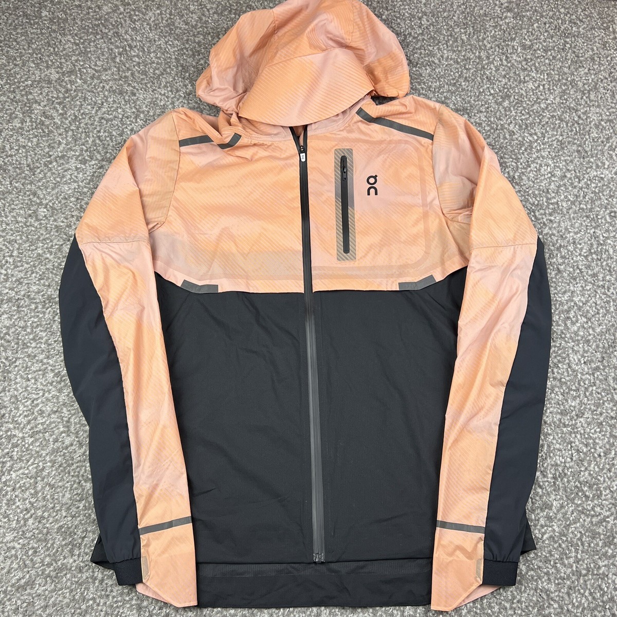 On Cloud Running Jacket Womens Extra Small Orange Weather Full Zip