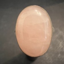 Vintage Rose Quartz Sterling Silver Ring 7. 75 Artisan Handmade Pink 925