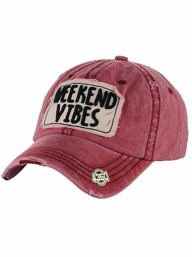 Ceci® Women Baseball Cap ' Weekend Vibe' Distressed Vintage Embroidered Dad Hat - Picture 3 of 15