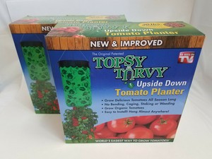 Turvy-Upside-Down-Tomato-Planter-Seen-on-TV-Lot-of-2-New-and-Improved-Topsy
